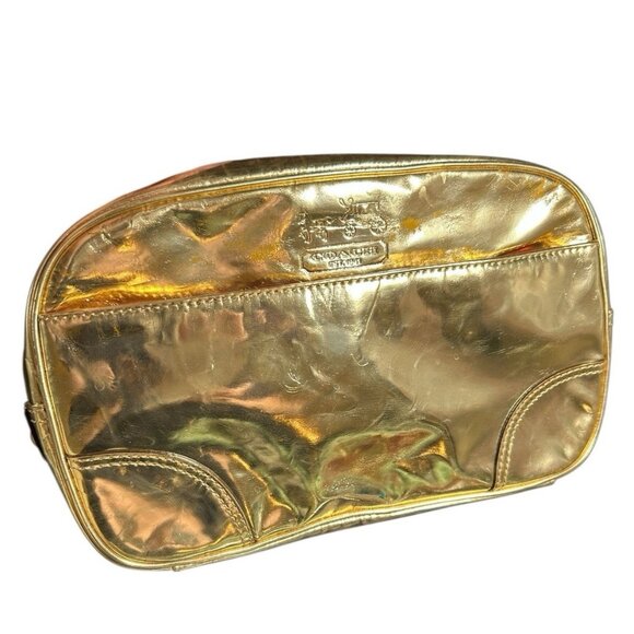 Coach Gold Metallic Make Up/Cosmetic Bag. Limited Edition. - Picture 1 of 13